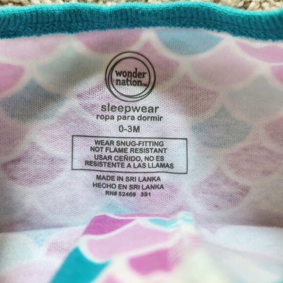 Wonder Nation Baby Onesie Bundle | 0-3 Months | Stars Moon & Mermaid Scales | NW - Picture 9 of 9